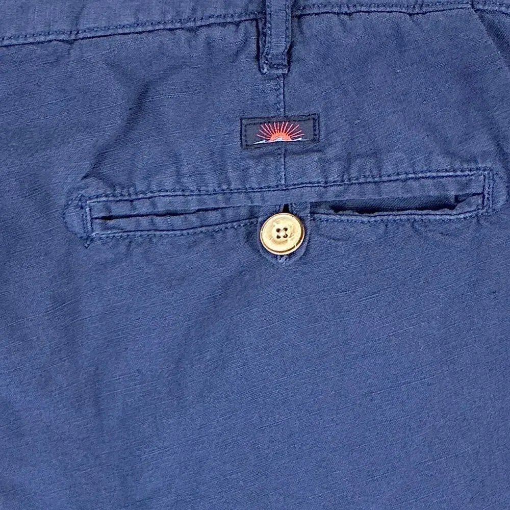 Faherty Shorts Men 34 Navy Linen Preppy Beach Resort Summer Hamptons Huckberry